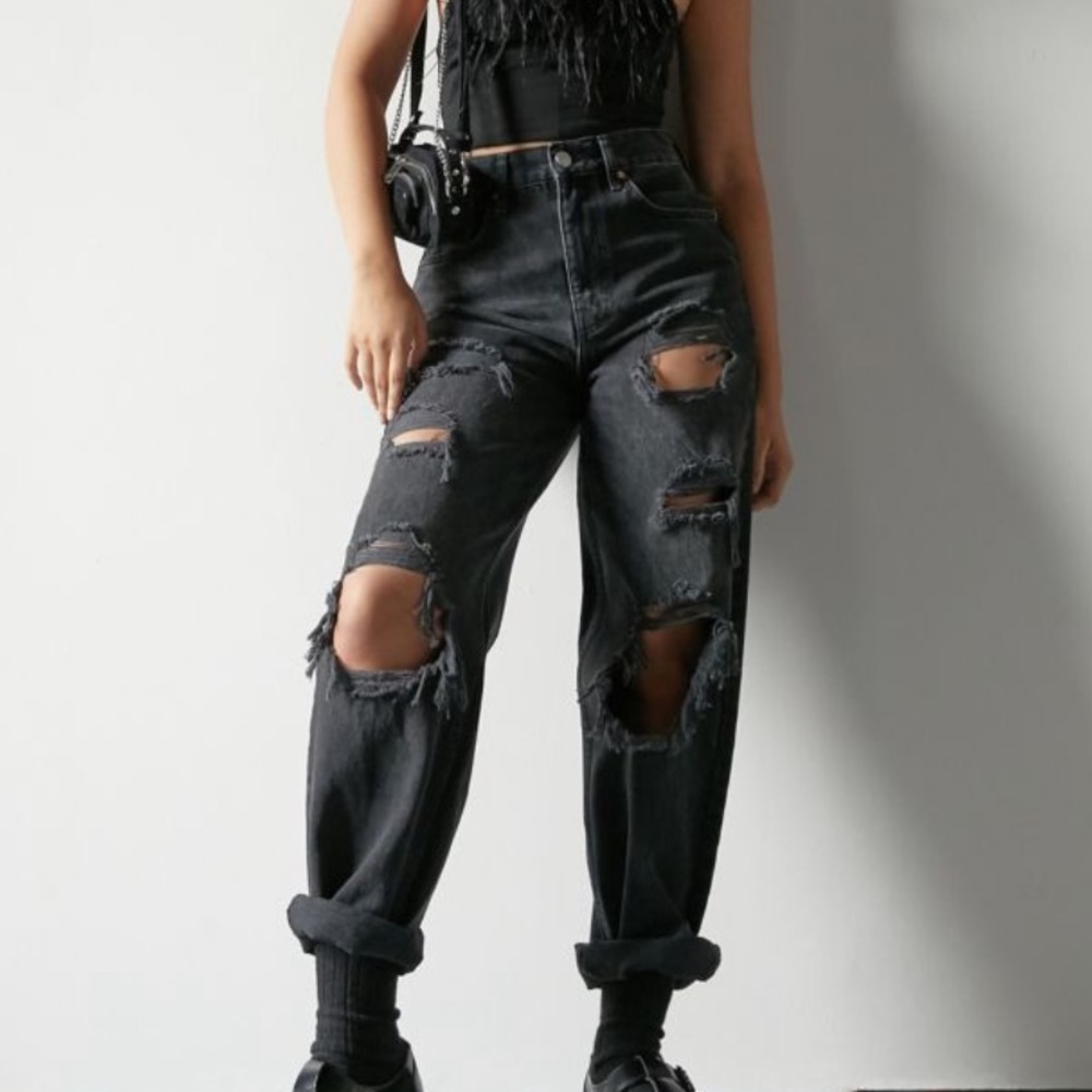 BDG High-Waisted Baggy Jean Black 25